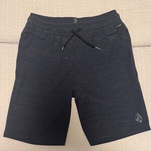 Volcom Men's Navy-Black Elastic Waist Athletic Shorts
